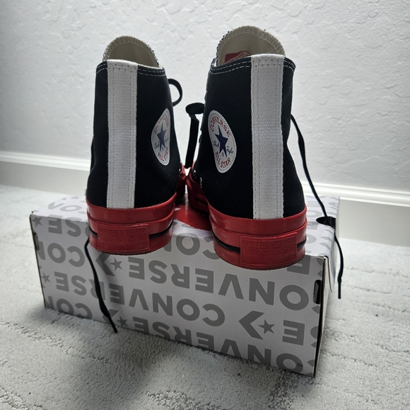 Converse COMME des GARCONS Black Red White Unisex MENS Size 5 WOMEN Size 7 - Picture 3 of 8